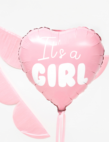 Ballon aluminium cœur rose it's a girl 45 cm pour baby shower
