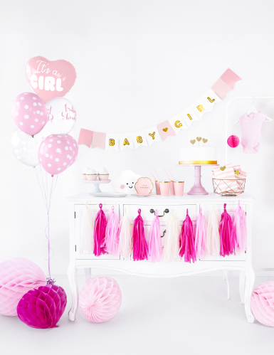 Ballon aluminium cœur rose it's a girl 45 cm pour baby shower