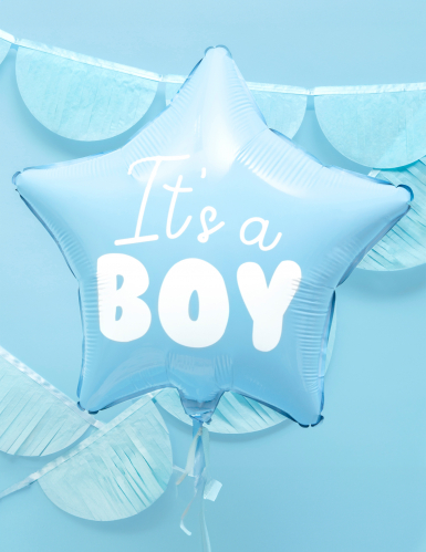 Ballon aluminium étoile bleu it's a boy 48 cm baby shower