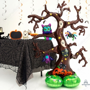 Ballon aluminium géant Airloonz arbre d'Halloween 157 x 111 cm autoportant