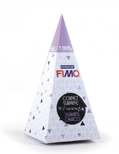 Cornet surprise violet fimo® lune 17 x 7 cm kit modelage