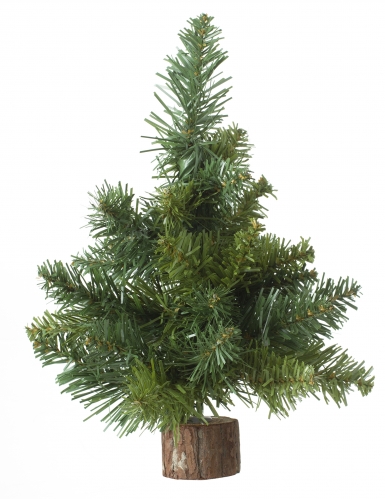 Sapin de table vert sur rondin 25 cm décoratif naturel