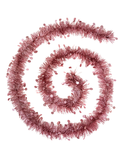 Guirlande de sapin rose 2 m scintillante à ronds