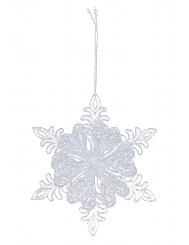 Suspension flocon pailleté 11 cm modèle aléatoire pour sapin
