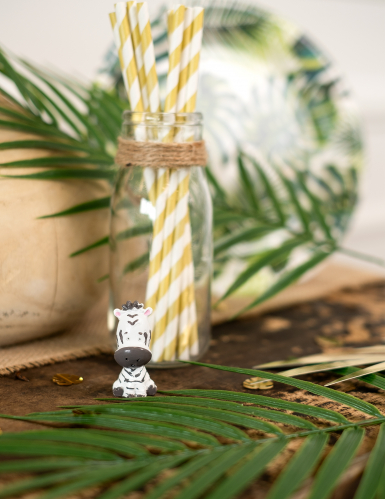 Figurine en résine zèbre décoratif safari 3 cm x 2,5 cm