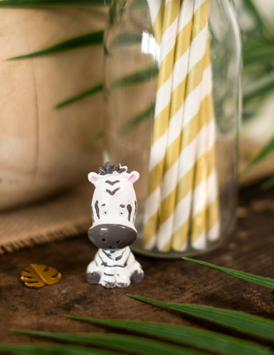 Figurine en résine zèbre décoratif safari 3 cm x 2,5 cm