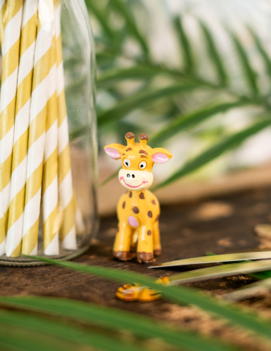 Figurine en résine girafe 3 cm x 3 cm thème safari