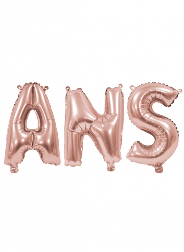 Ballons aluminium lettre ans rose gold 36 cm décoration anniversaire