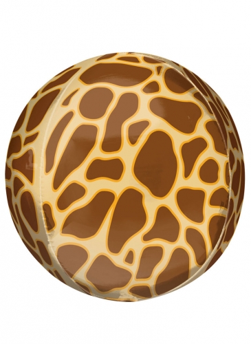 Ballon imprimé girafe 38 cm en aluminium safari
