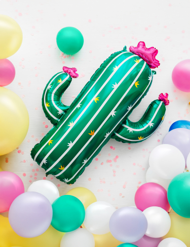 Ballons cactus en fleurs 82 x 60 cm en aluminium