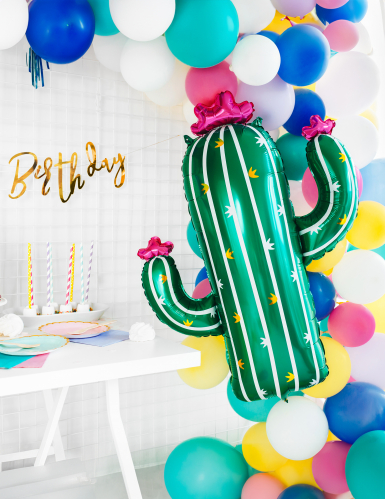 Ballons cactus en fleurs 82 x 60 cm en aluminium