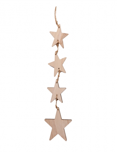 Décoration à suspendre étoiles en bois 44 cm pour Noël