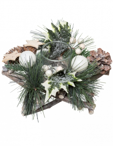 Photophore étoile des bois 20 cm déco de Noël