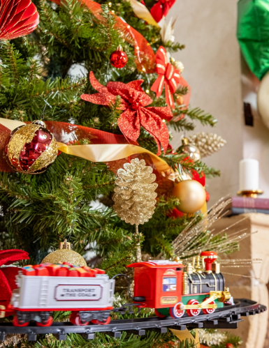 Train de noël pour sapin 23 pièces lumineux et animé
