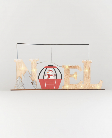 Décoration lumineuse Noël 22 x 44 cm en bois