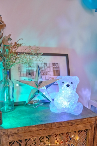 Décoration lumineuse ours polaire 20 cm 16 led blanc froid