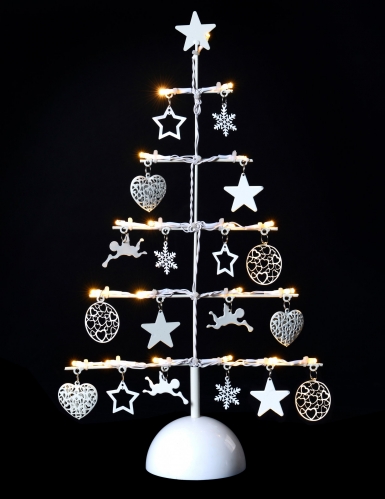 Décoration sapin lumineux blanc 45 cm à 19 led