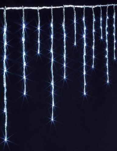 Rideau extérieur lumineux 120 led 200 cm effet tombée de neige