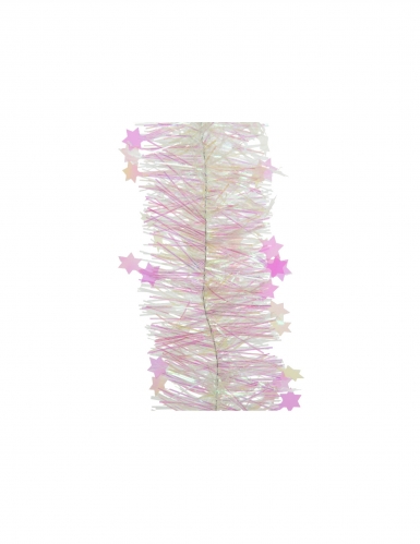 Guirlande pour sapin iridescente avec étoiles 270 cm reflets roses