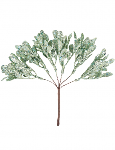 6 branches sur tige paillettes menthe 16 cm pour noël