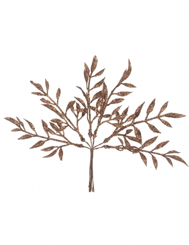 6 branches sur tige paillettes chocolat 18 cm pour décoration de Noël