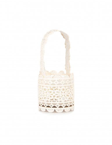 Panier dentelle ivoire 11 x 5 cm avec anse