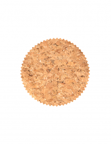 12 confettis ronds en liège 10 cm à bords dentelés