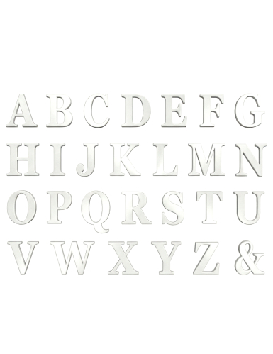48 Stickers lettres adhésives blanches 13,5 cm