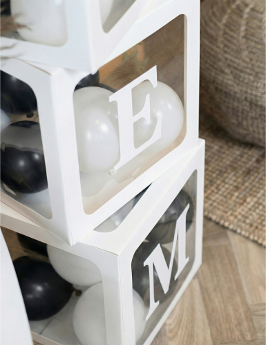 48 Stickers lettres adhésives blanches 13,5 cm
