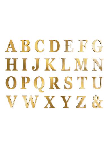 48 Stickers lettres adhésives or 13,5 cm