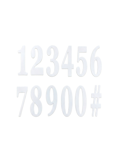 12 Stickers chiffres adhésifs blancs 14 cm