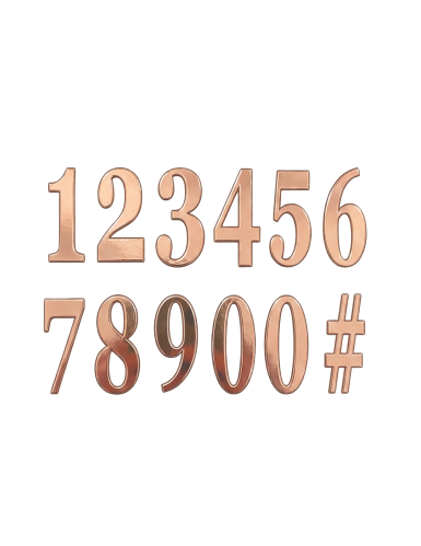 12 Stickers chiffres adhésifs rose gold 14 cm