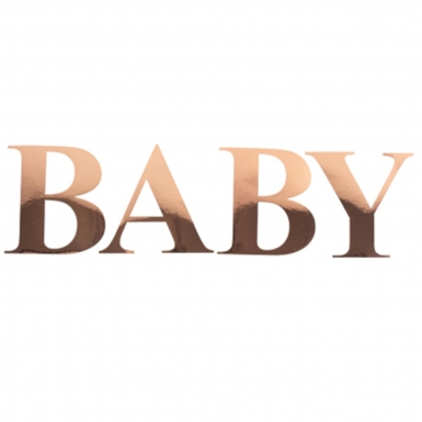 Stickers BABY lettres rose gold 15 cm