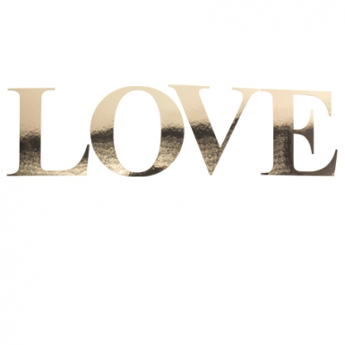 Stickers LOVE lettres dorées 15 cm