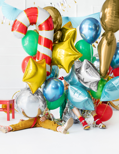 Ballon géant en aluminium sucre d'orge 50 x 82 cm décoration Noël