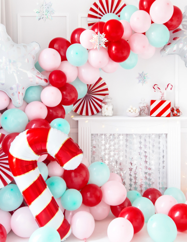 Ballon géant en aluminium sucre d'orge 50 x 82 cm décoration Noël