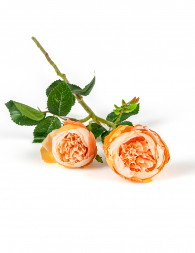 Roses artificielles pêche sur tige 46 cm pour bouquet de mariage