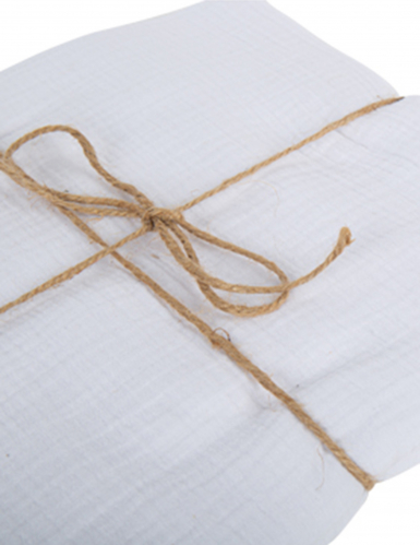 Nappe gaze de coton blanche 130 x 240 cm chic et douce
