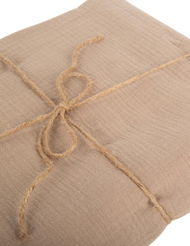 Nappe gaze de coton taupe 130 x 240 cm style bohème