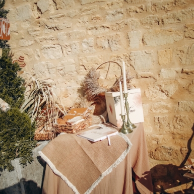 Nappe gaze de coton taupe 130 x 240 cm style bohème