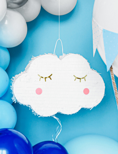 Pinata nuage blanche à ficelles 50 x 32 cm