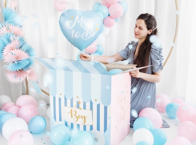 Ballon en aluminium glossy bleu mum to be 35 cm en coeur