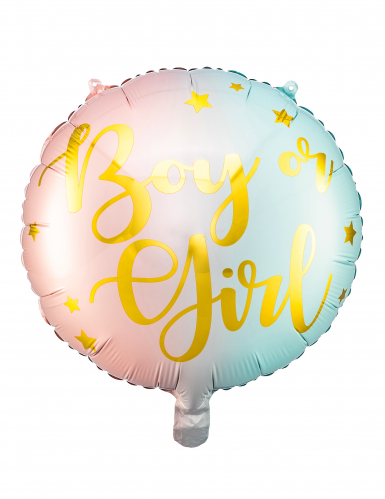Ballon en aluminium boy or girl pastel 35 cm pour gender reveal