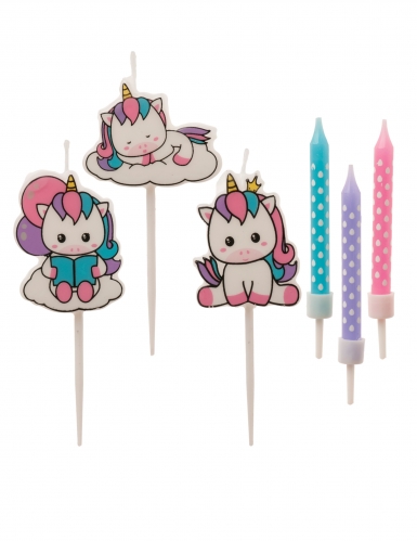 15 bougies d'anniversaire licorne pastel pour gâteau