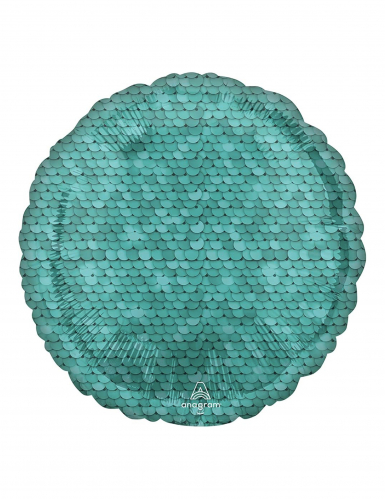 Ballon en aluminium écailles bleues 43 cm thème sirène