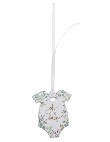 10 étiquettes body oh baby végétal et or 5 x 6 cm avec ruban