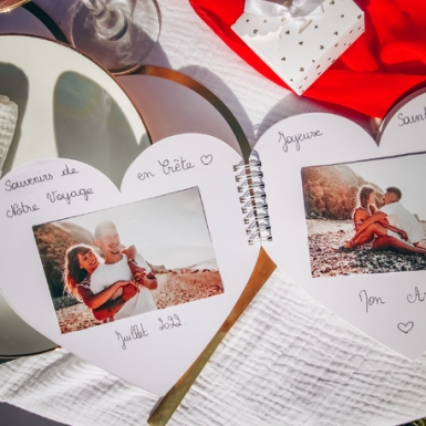 Livre d'or forme cœur l'amour doré 20 cm blanc mariage
