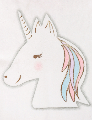 Chemin de table velours blanc licorne pastel 28 cm x 3 m décoration fête