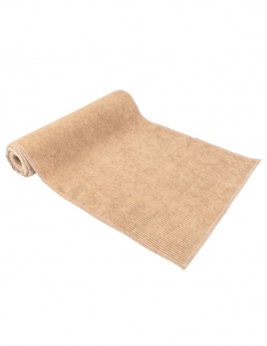 Chemin de table velours côtelé beige 28 cm x 3 m pour mariage