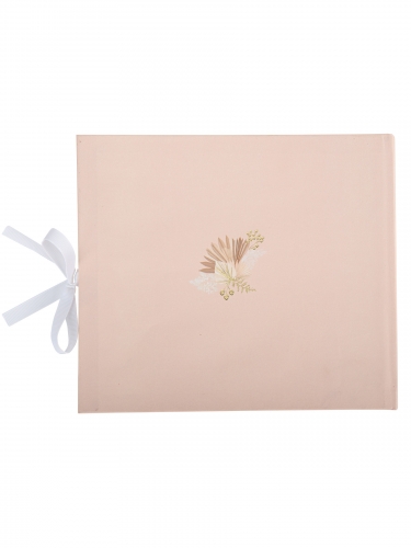 Livre d'or boho blush et or 68 pages avec ruban